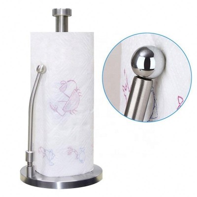 Custom kitchen table top one hand standing tissue paper holder stainless steel paper towel holder