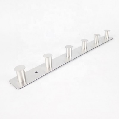 Wall Mount Hook Rack, Stainless Steel Coat Hook Rack with 5 Hanger Hooks, Hook Rail for Clothes